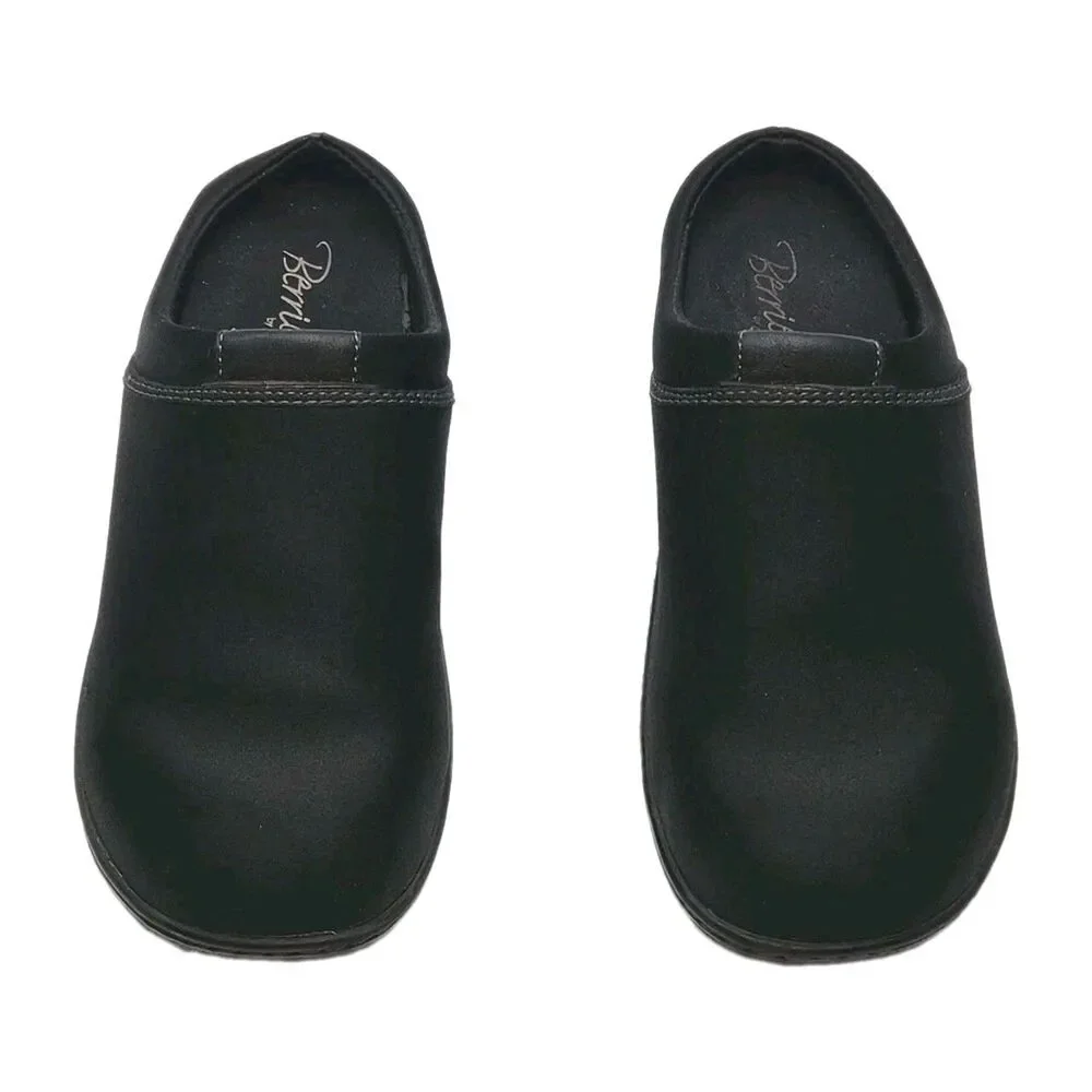 Aetrex Berries Shoe Clog Mule Women Sz 10 Black Fabric Slip-On Comfort